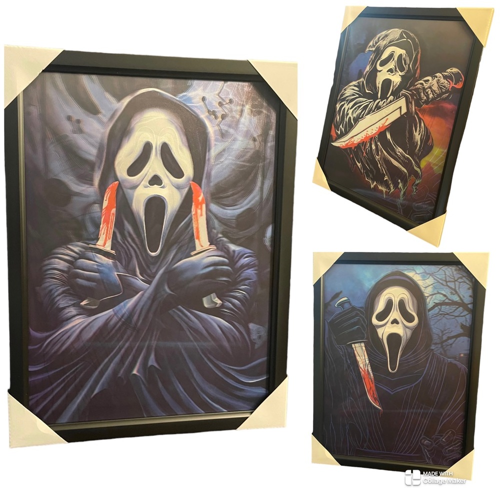 📦 New Ghost Face Framed 3D Lenticular Poster / Picture